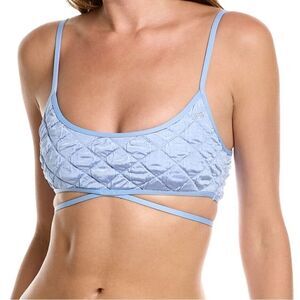 Frankie’s Bikini Waco Wrap Bralette Bikini Top In Baby Blue